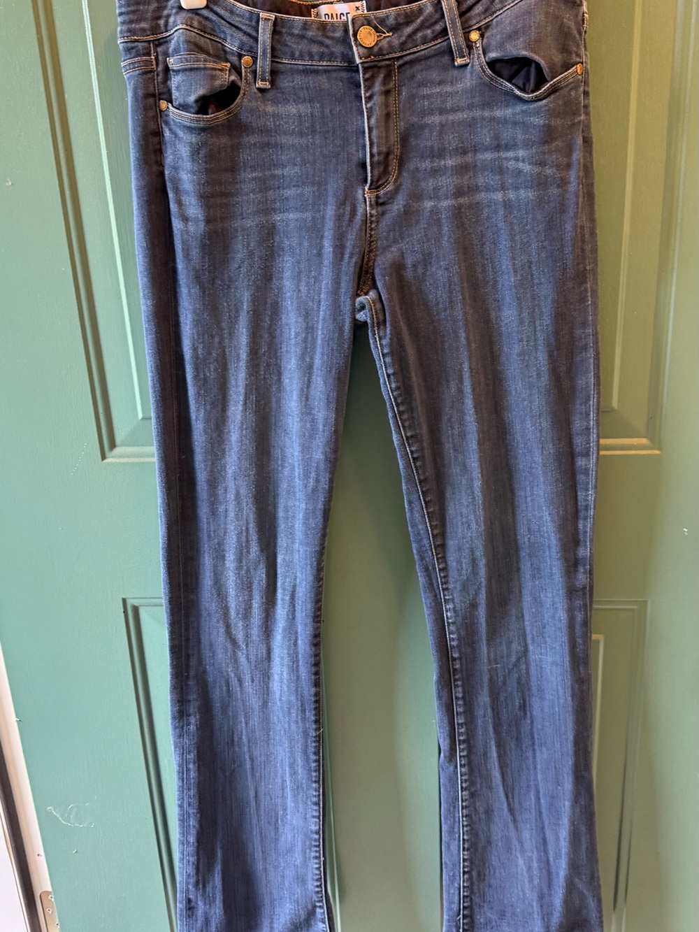 PAIGE Manhattan Slim Bootcut Jeans Women’s Size 32 Medium Dark Wash Denim